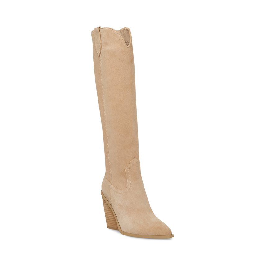 Botas Hasta La Rodilla Steve Madden Brondy Gamuza Mujer Beige | ES DX963E